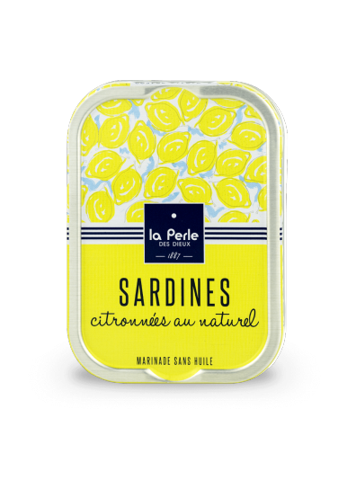 sardines naturel - La Perle des Dieux - Sardines citronnées au naturel 115 gr