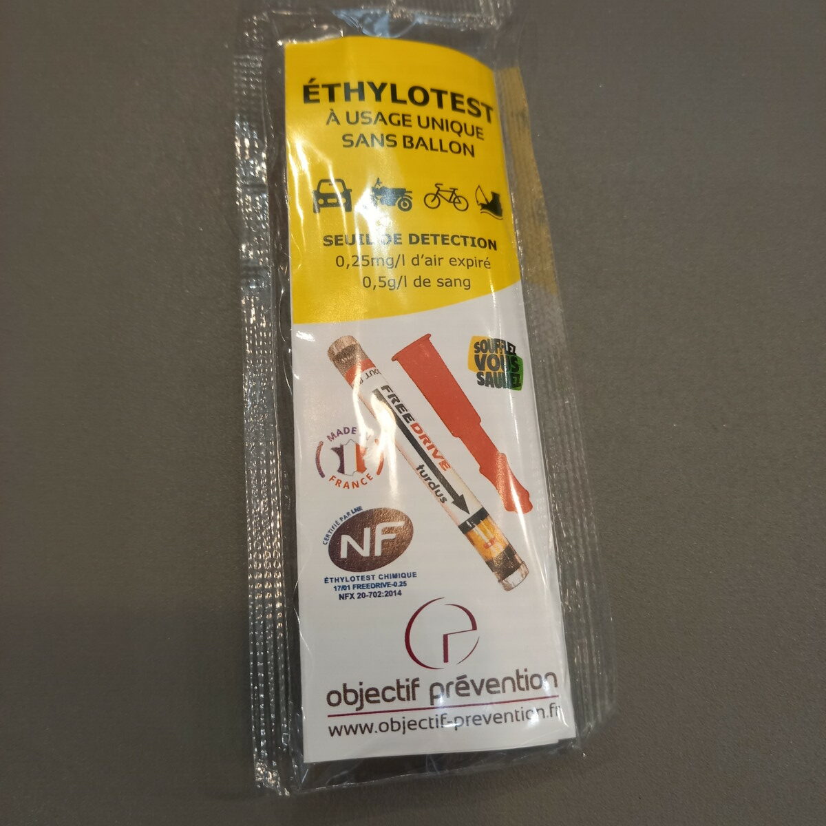 Ethylotest usage unique – Cave La Tulipe à Parempuyre