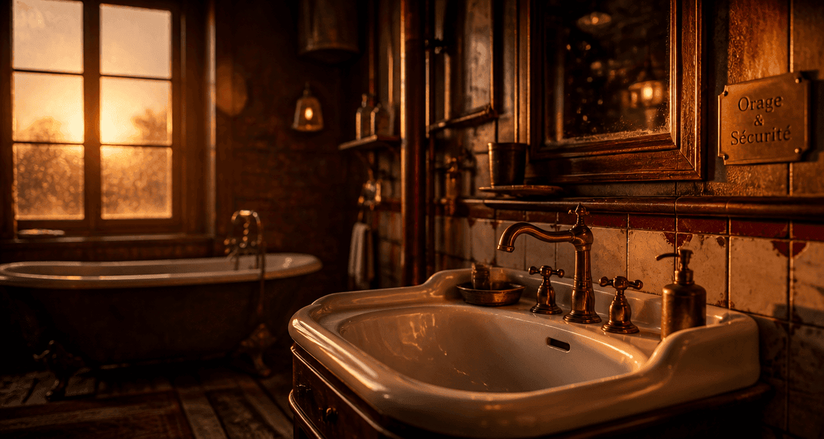 aller au toilette pendant l'orage salle de bain ancienne