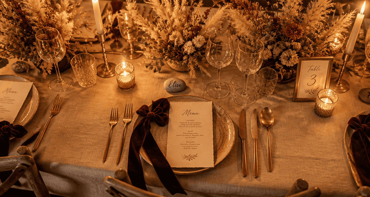 decos de mariage table fleurs terracotta