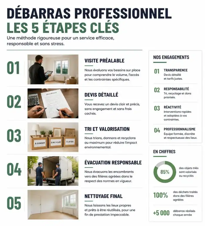 Étapes d'un débarras professionnel pour une recherche personne pour débarrasser efficace