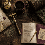 Gazon herbe outils semences carnet jardin