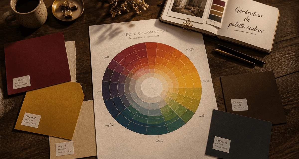 generateur palette couleur cercle chromatique sur bureau