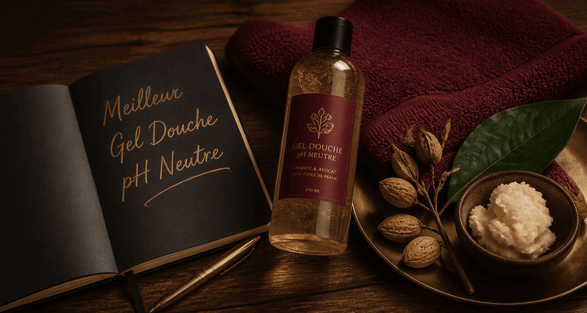 meilleur gel douche ph neutre flat lay salle de bain