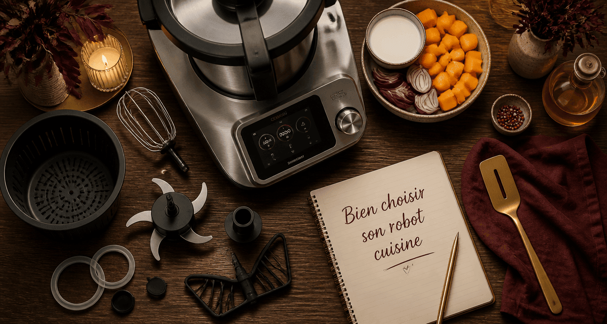 Meilleur robot cuisine inox et accessoires sur plan de travail