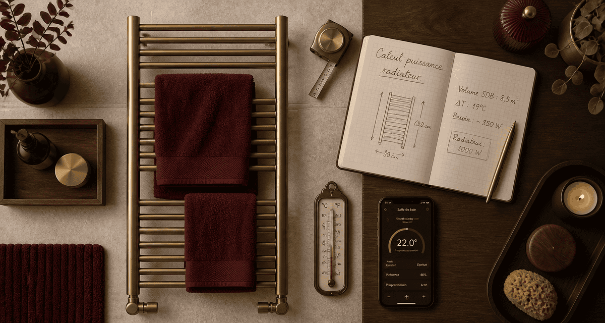 Quel radiateur pour salle de bain sèche-serviettes or et accessoires