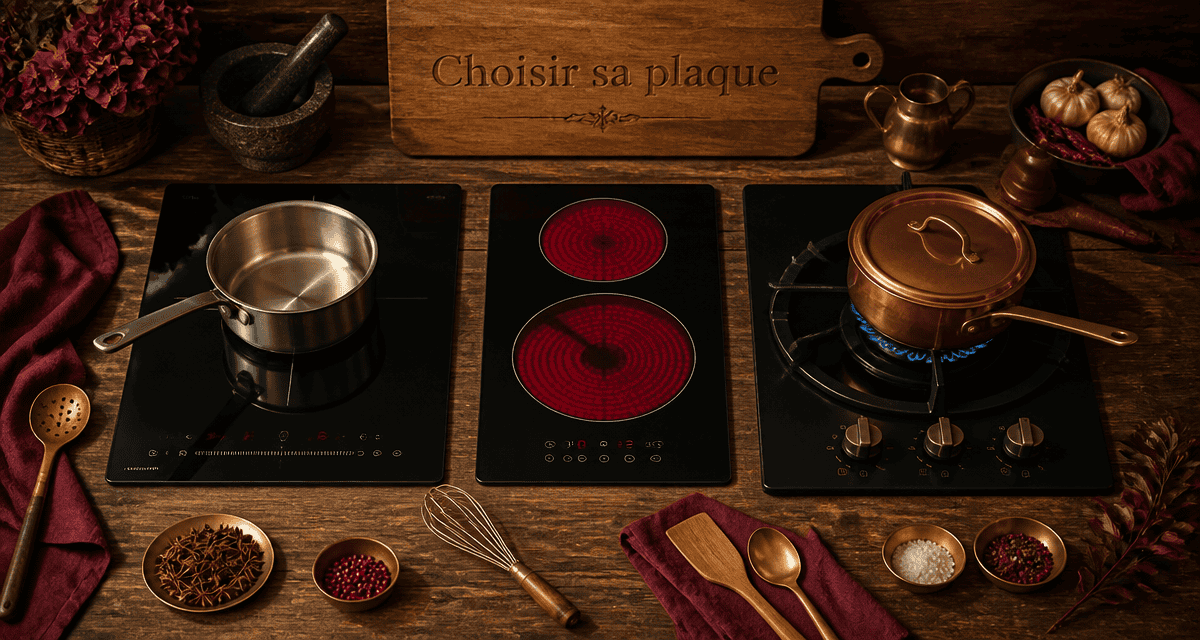 quelle plaque de cuisson choisir induction gaz vitrocéramique flat lay