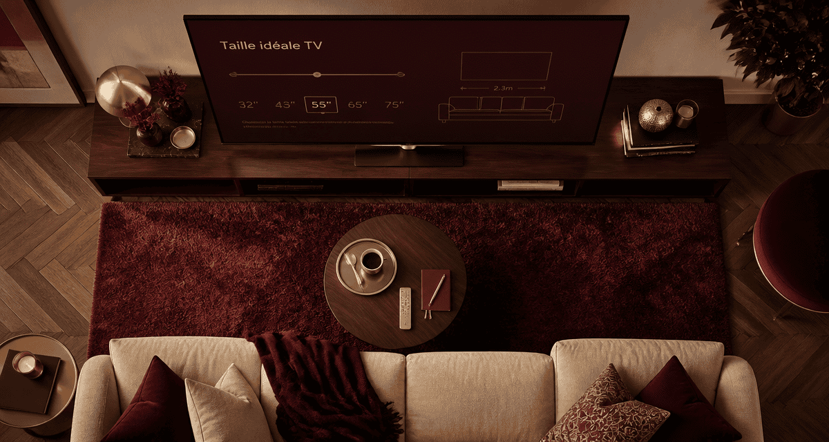 quelle taille de tv choisir pour un salon image flat-lay