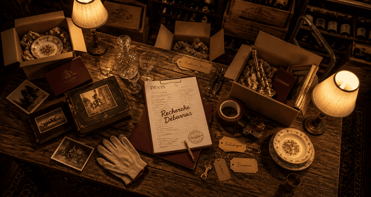 recherche personne pour débarrasser table cartons devis