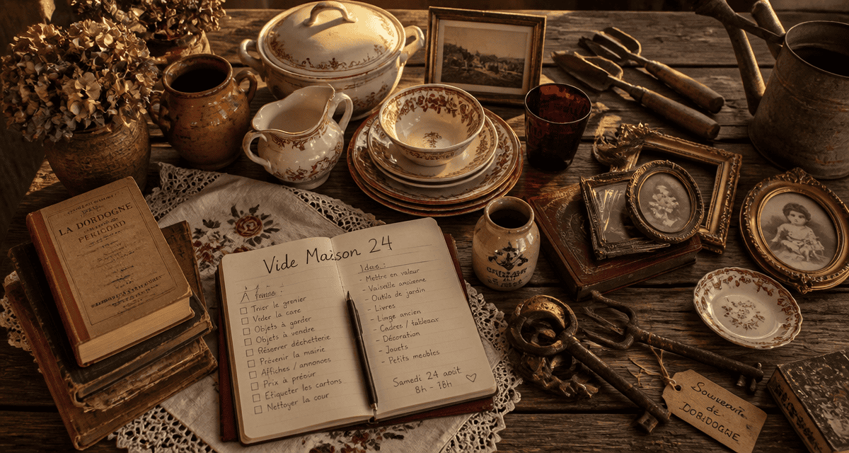 vide maison 24 table objets anciens Dordogne