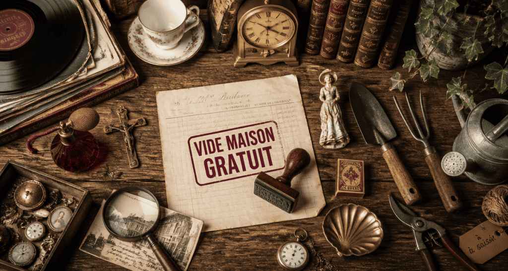 Vide maison gratuit table objets vintage