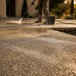béton desactivé terrasse granuleux 12 cm, vue de surface au jet haute pression