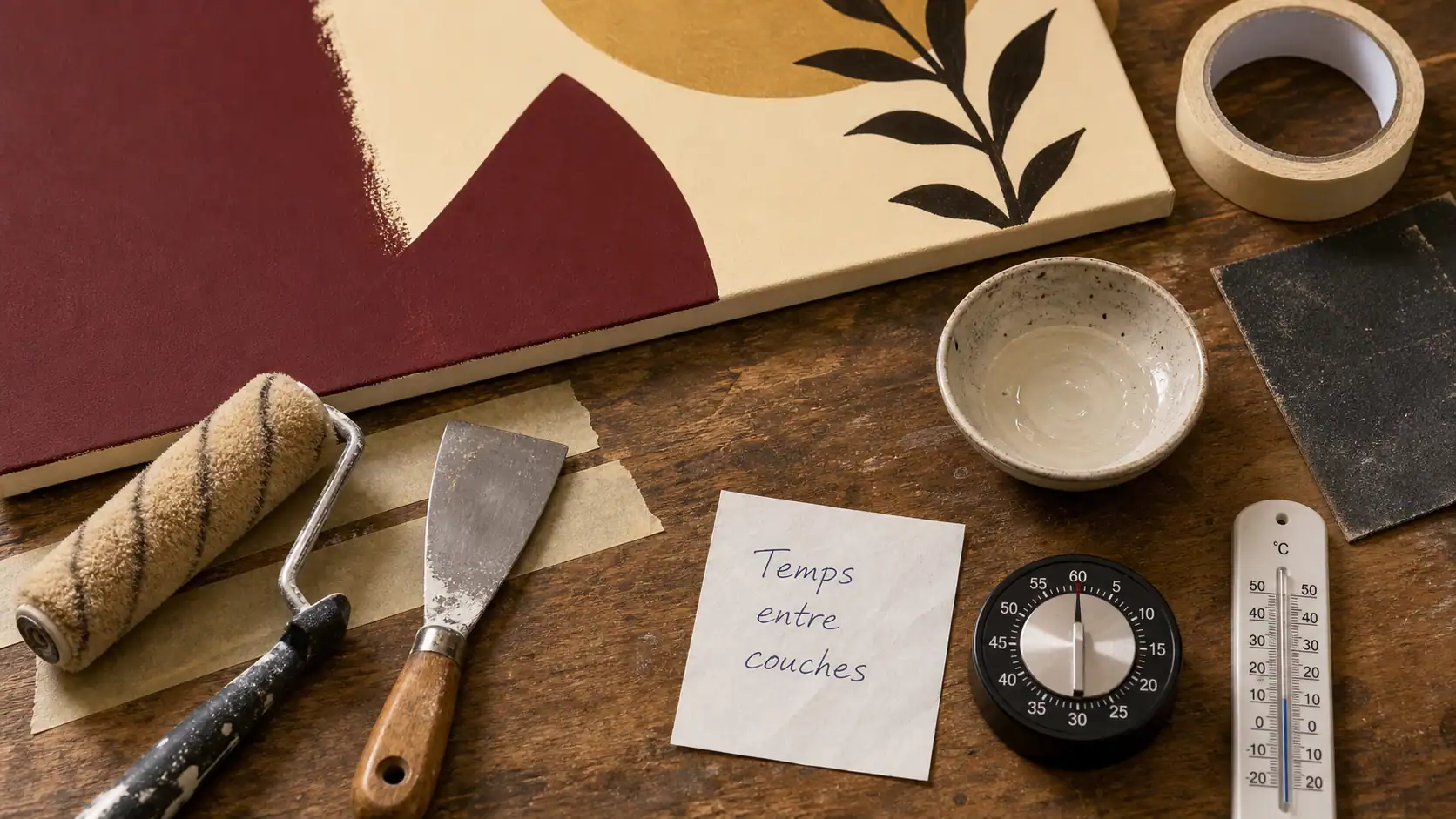 Combien de temps entre 2 couches de peinture : 6h entre couches