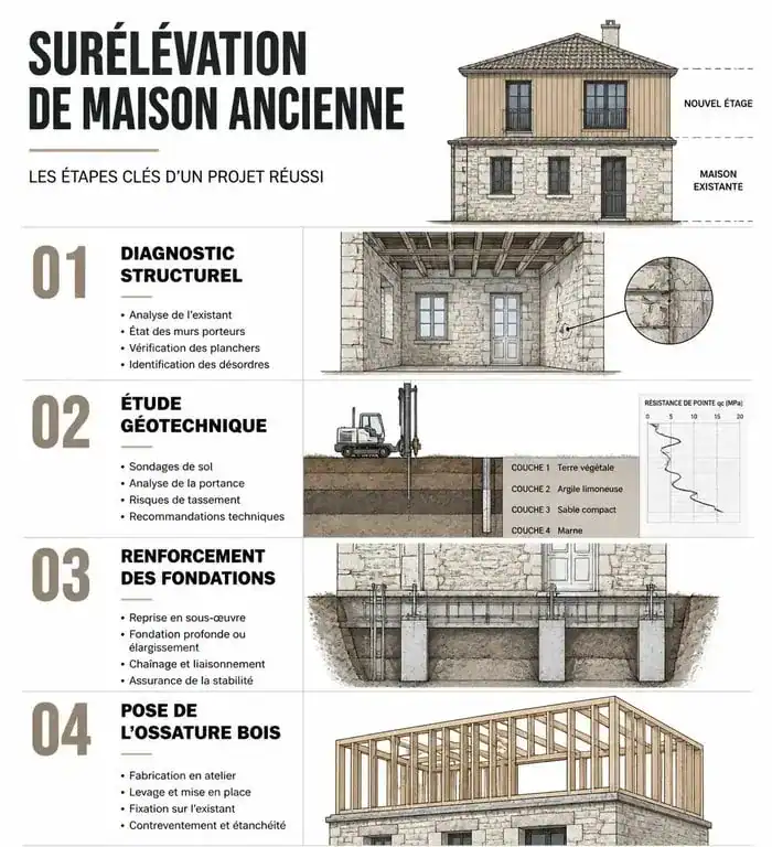 Étapes clés pour réussir la surélévation d'une maison ancienne