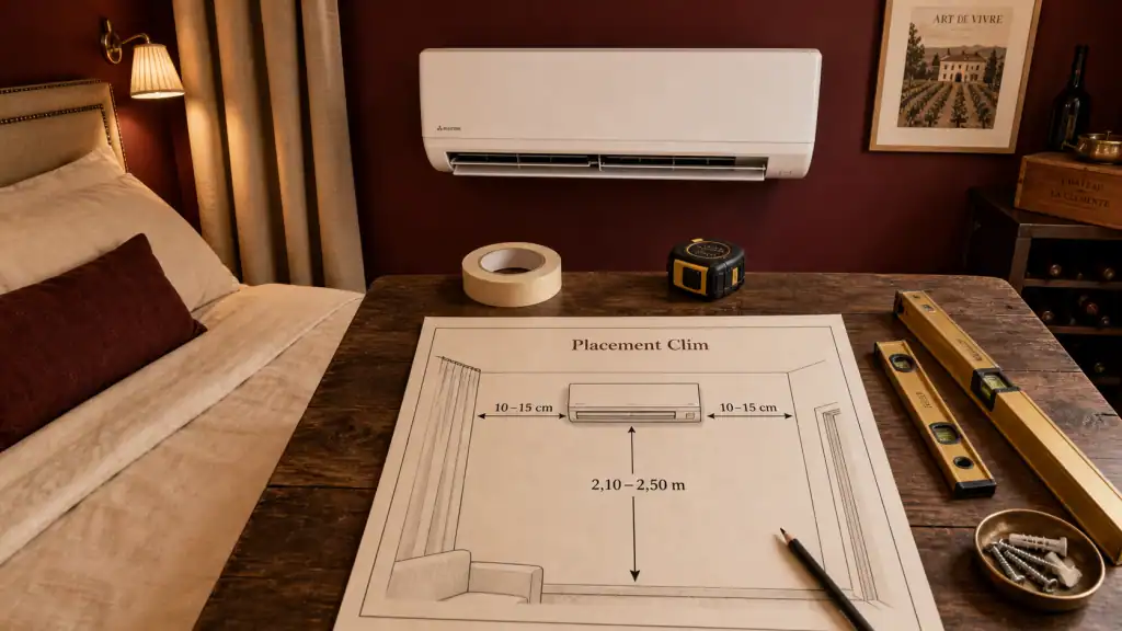 Où placer une clim dans une chambre : zones idéales pour éviter l’air direct