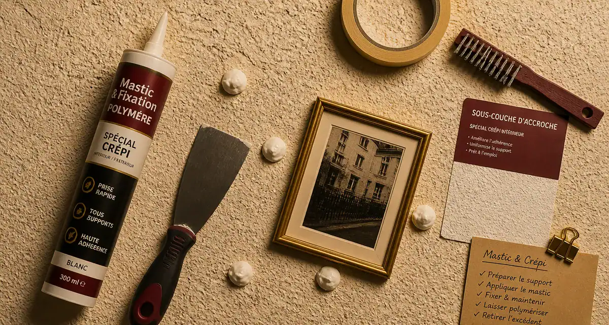 Que peut on coller sur du crépi : colle, plots et cadre sans percer