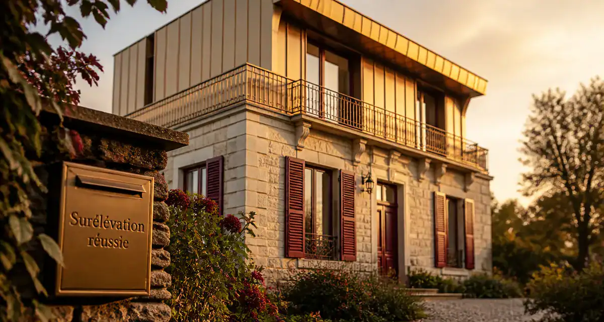 Surélévation maison ancienne pierre et bois bardage zinc
