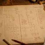 Symbole schéma électrique sur plan annoté
