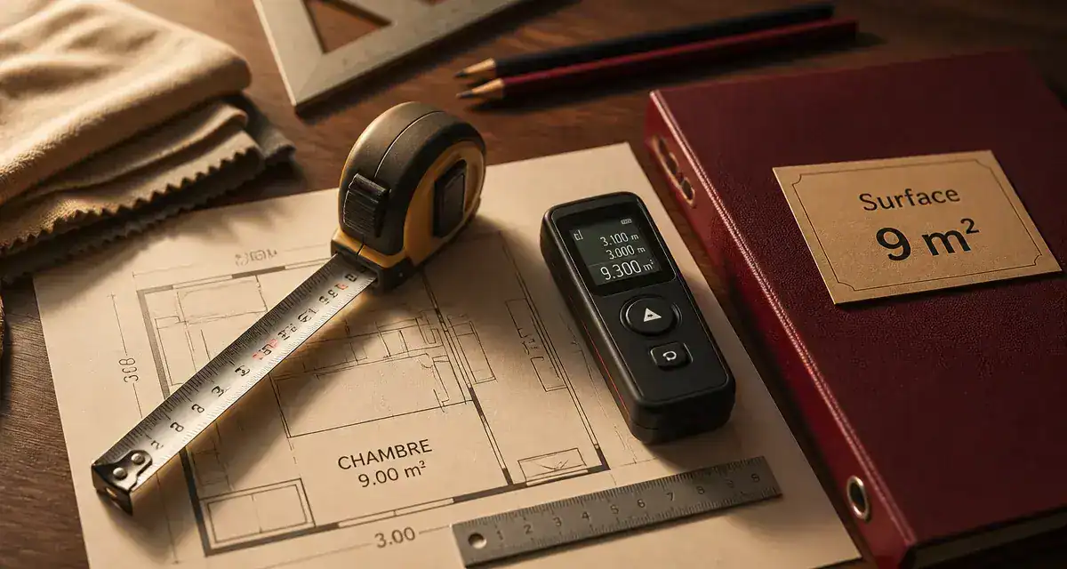 Taille chambre : plan, mètre et surface 9 m² pour mesurer le confort