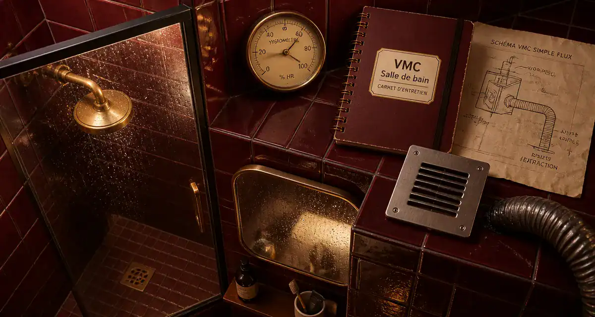 VMC dans salle de bain : extracteur installé pour limiter les moisissures