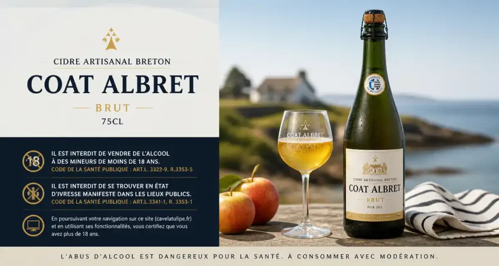 Cidre artisanal breton Coat Albret 75cl – brut