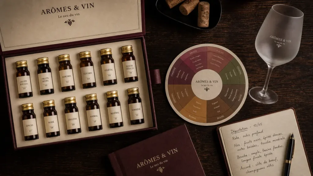 Coffret d’arômes du vin : choisir 6, 12, 54 ou 88 flacons selon l’usage