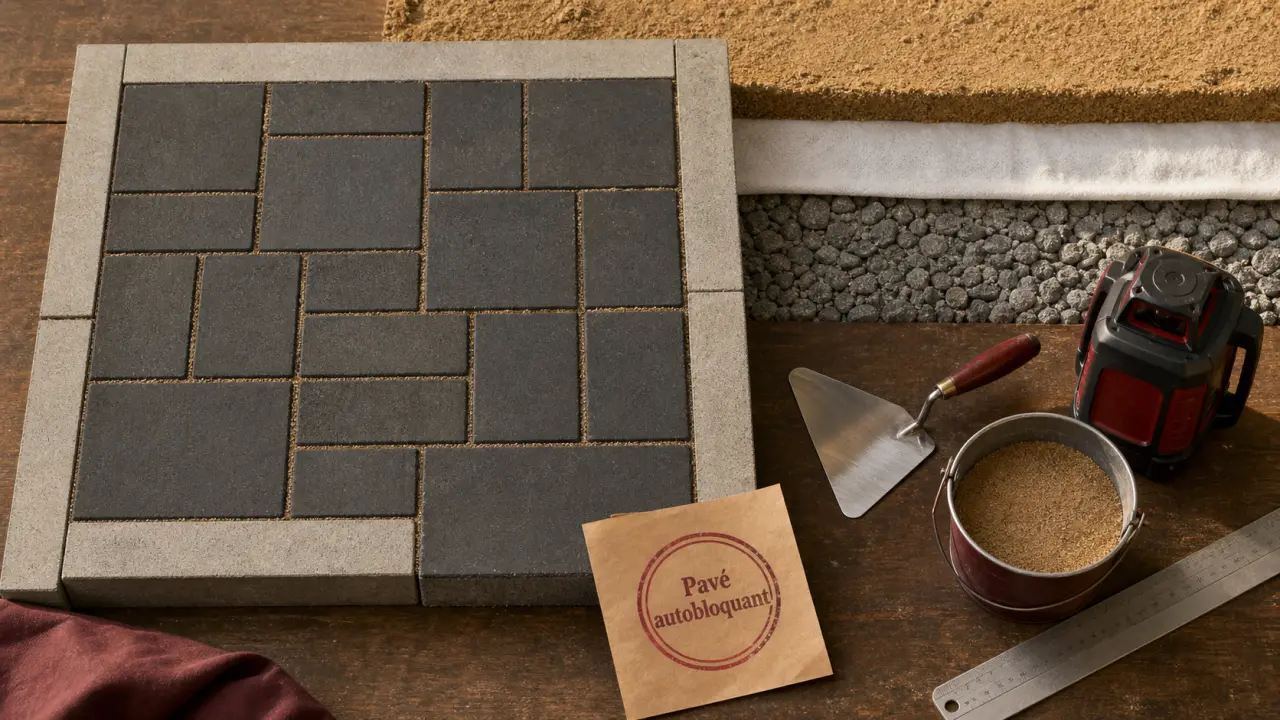 Autobloquant pave : pavés 6 ou 8 cm, béton ou pierre, pose