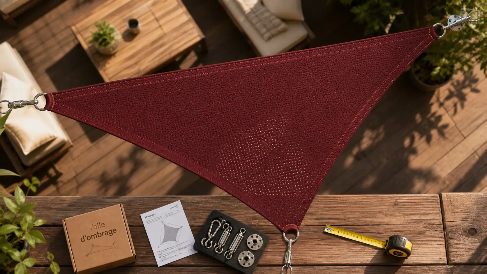Bâches ombrage micro-perforé : voile d’ombrage triangulaire déperlant