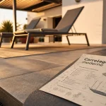 Carrelage terrasse moderne effet béton mat sur plots