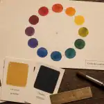 Les 12 couleurs principales du cercle chromatique, échantillons de peinture