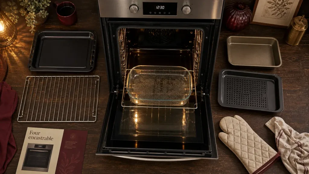 Meilleur four encastrable pyrolyse air fry, four encastrable avec rails et accessoires