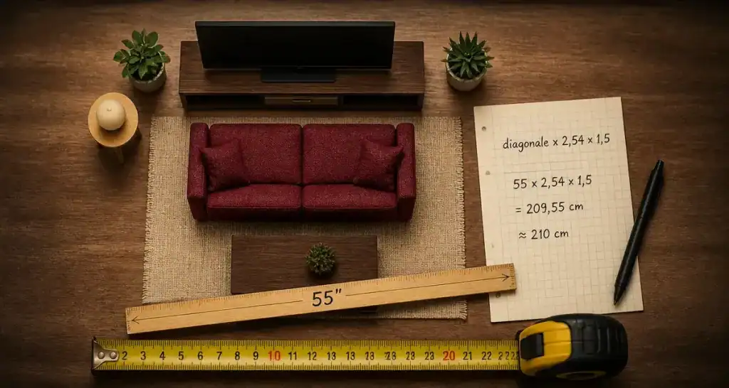 Quelle distance entre TV et canapé : 1,5 fois la diagonale en 4K
