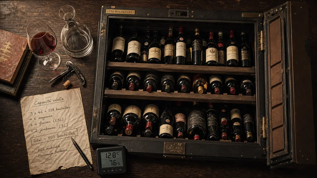 Cave à vin 150 bouteilles : capacité réelle