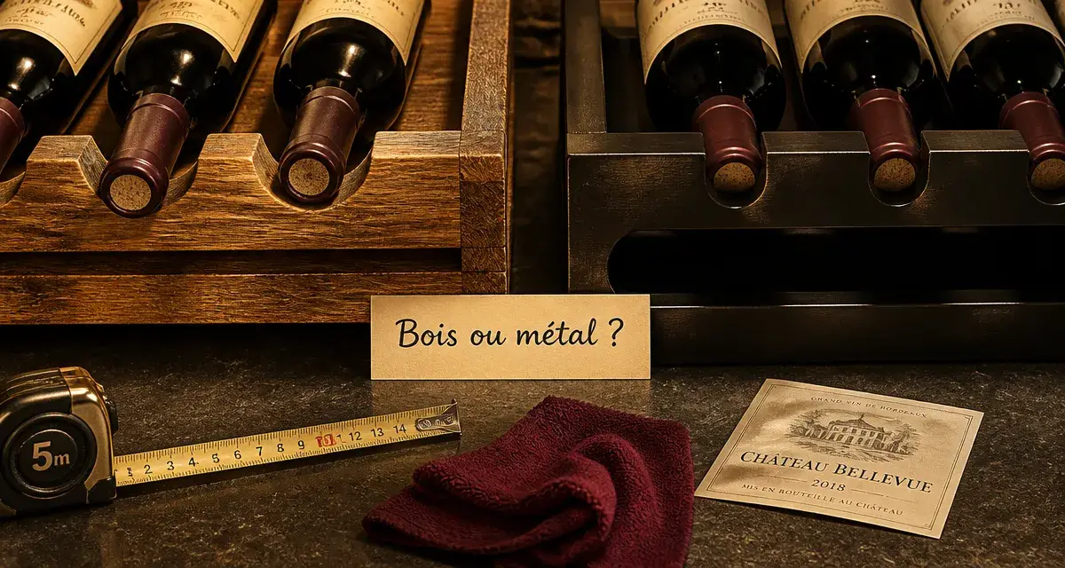 Clayette cave à vin bois et métal en cave à vin