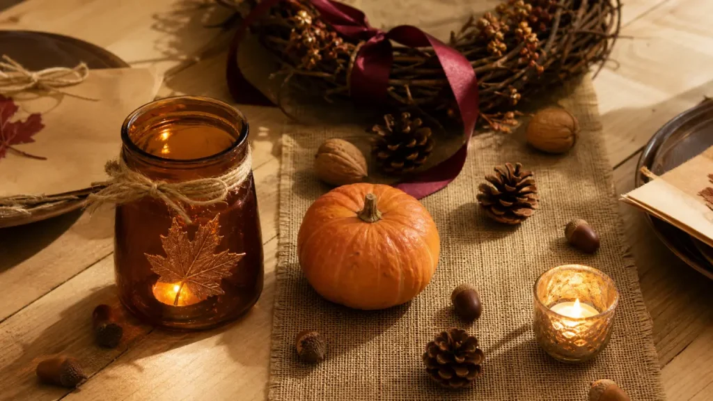Décoration d&rsquo;automne fait maison : couronne, bougeoirs et coins cosy sans gros budget