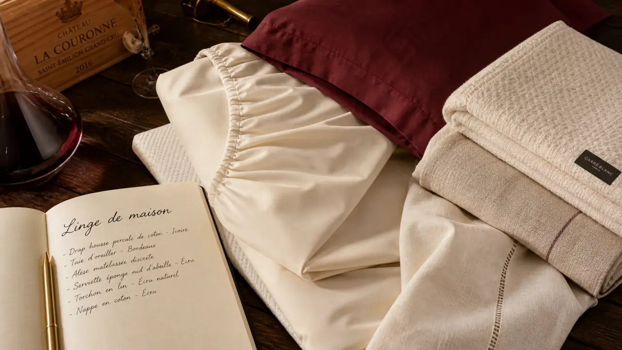 Linge de maison définition : drap, taie et torchon de cuisine