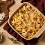 Meilleures recettes de cuisine : gratin de pâtes poulet et courgettes au parmesan