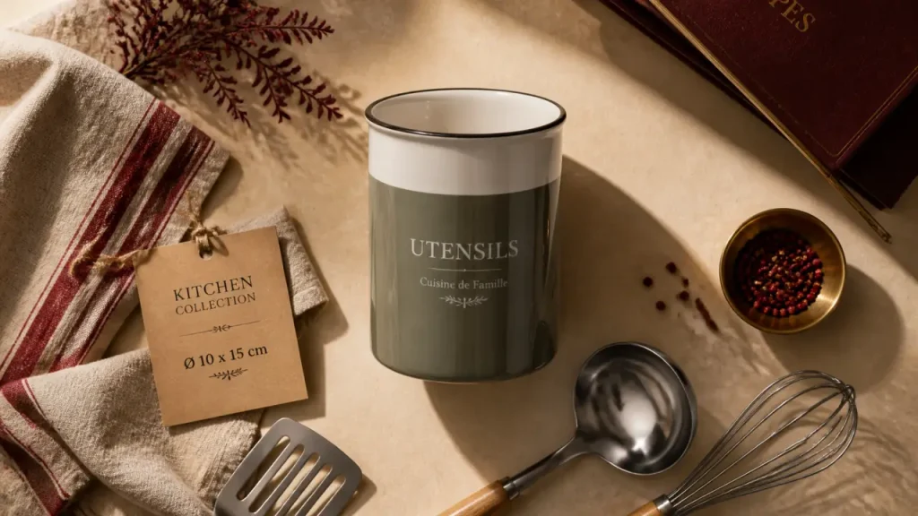 Émail, ouverture, stabilité : ce qui fait un bon pot pour ustensiles de cuisine
