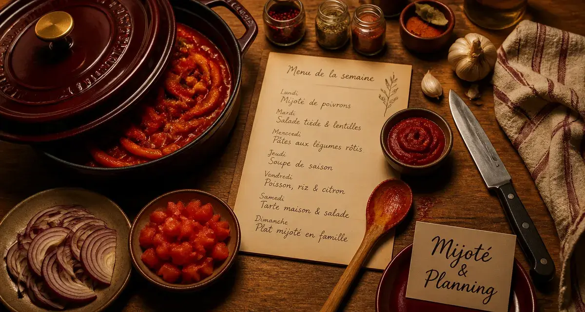 Tous en cuisine recettes de la semaine : mijoté et planning 5 jours, cuisine chaleureuse