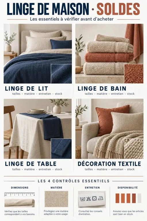 Linge de maison soldes : linge de lit, linge de bain, linge de table et accessoires de décoration