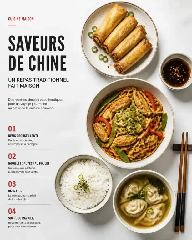 Menu chinois traditionnel complet fait maison