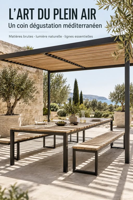 Aménager un coin dégustation convivial dans son jardin sous une pergola moderne