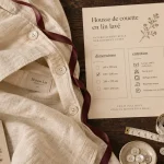 Linge de maison jalla : housse de couette en lin et étiquette produit