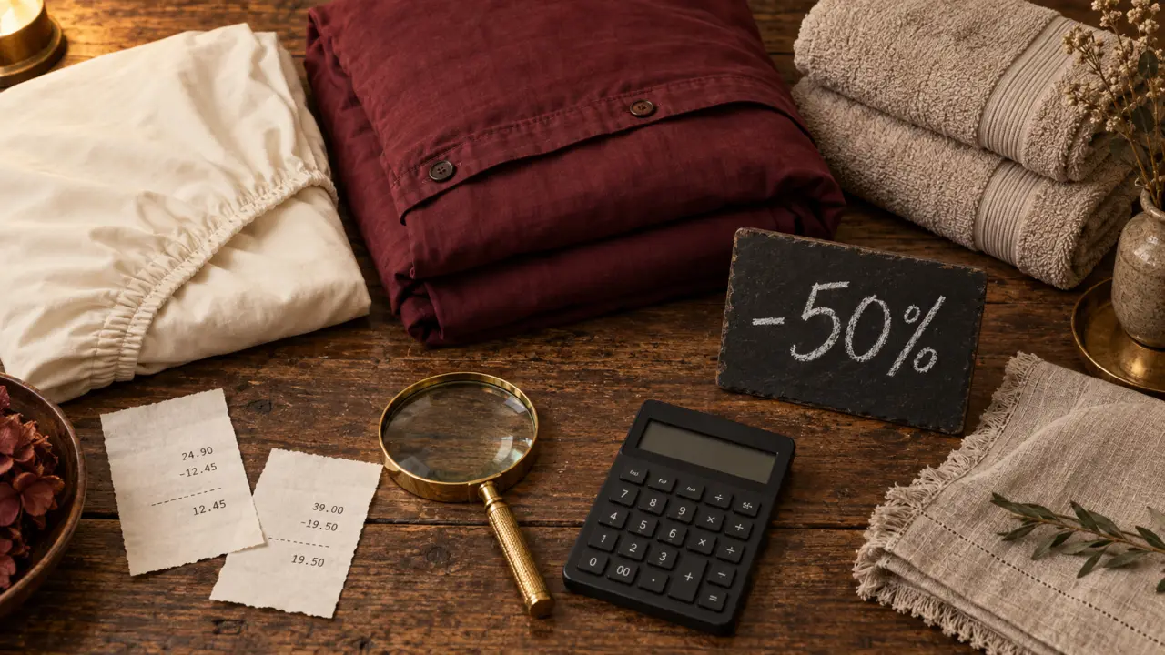 Linge de maison soldes : drap, serviettes et remises à vérifier