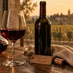 Pomerol vin rouge Merlot : verre et bouteille Pomerol, truffe