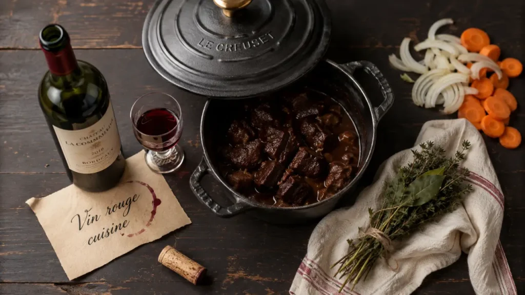 Vin rouge en cuisine : sauces rapides, plats mijotés et desserts aux fruits